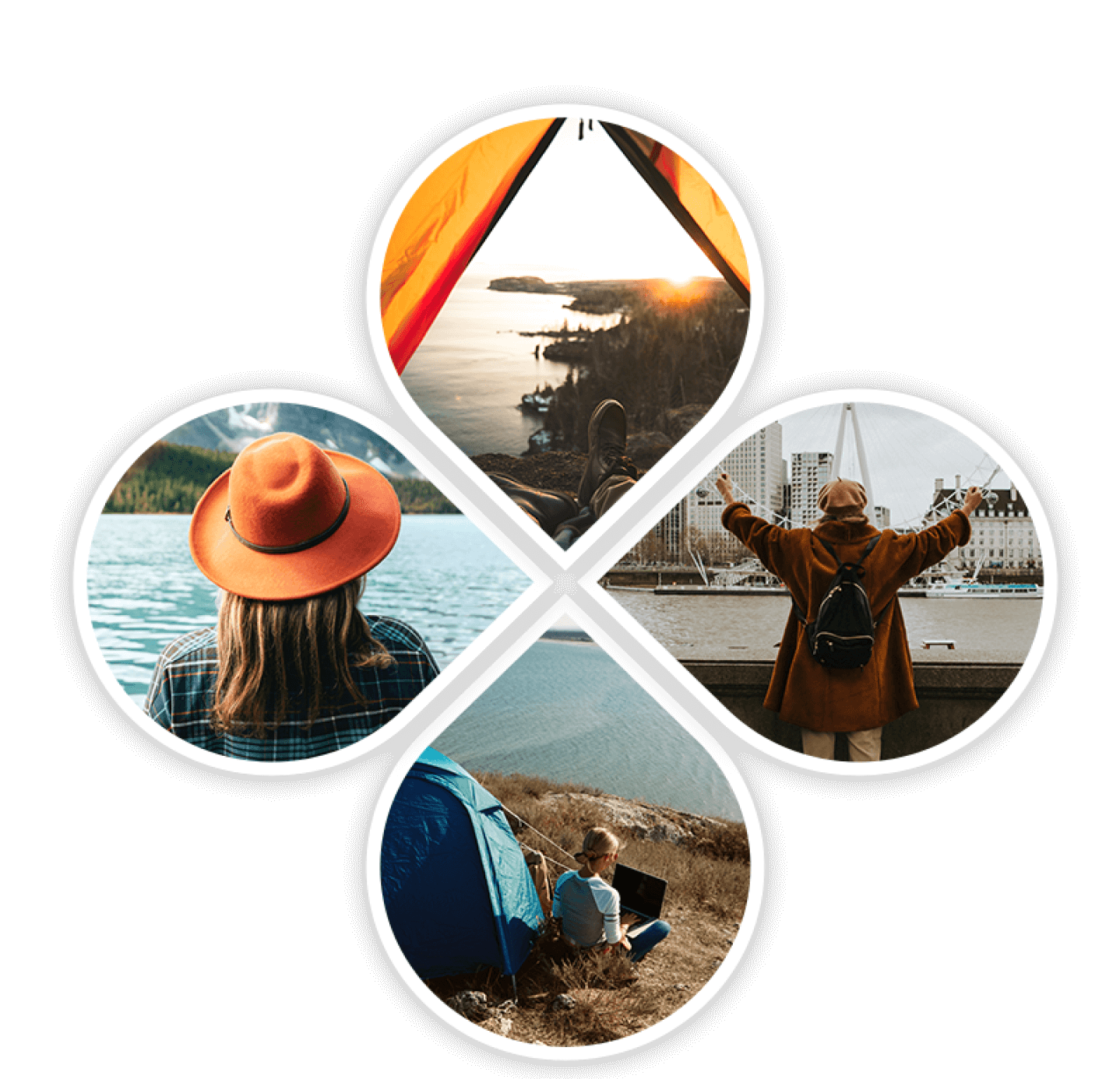 A collage of inspiring travel experiences